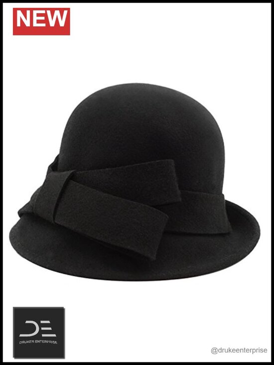 Women\'s 100% Wool Cloche Bucket Hat with Bow Accent main image 4